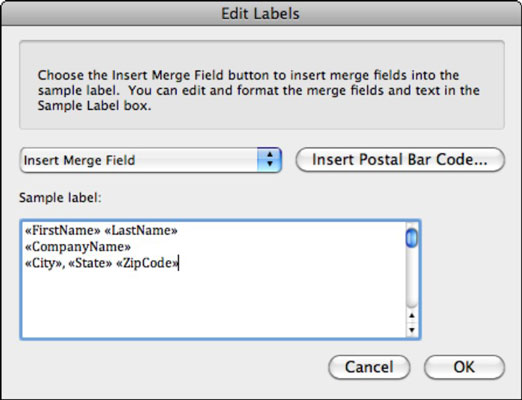 mailing labels in excel for mac